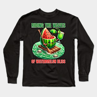 Watermelon Surf - Riding the Waves of Watermelon Bliss Shirt Long Sleeve T-Shirt